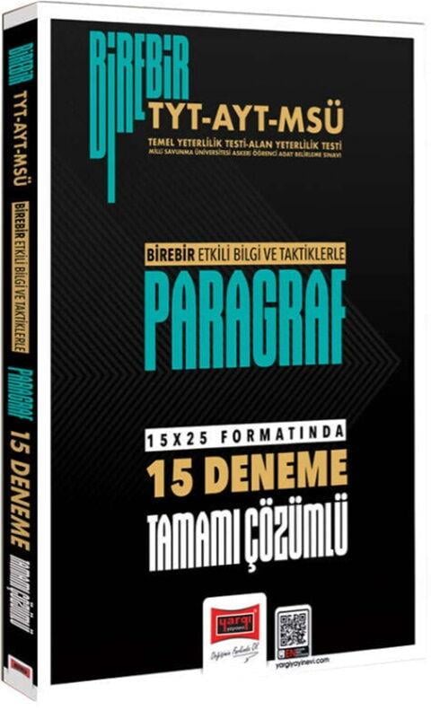 Yargı Yayınları 2026 Birebir TYT AYT MSÜ Paragraf Tamamı Çözümlü 15 Deneme Sınavı
