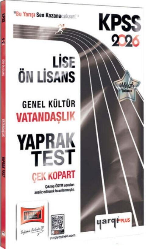 Yargı Yayınları 2026 KPSS Lise Ön Lisans Genel Kültür Vatandaşlık Çek Kopart Yaprak Test