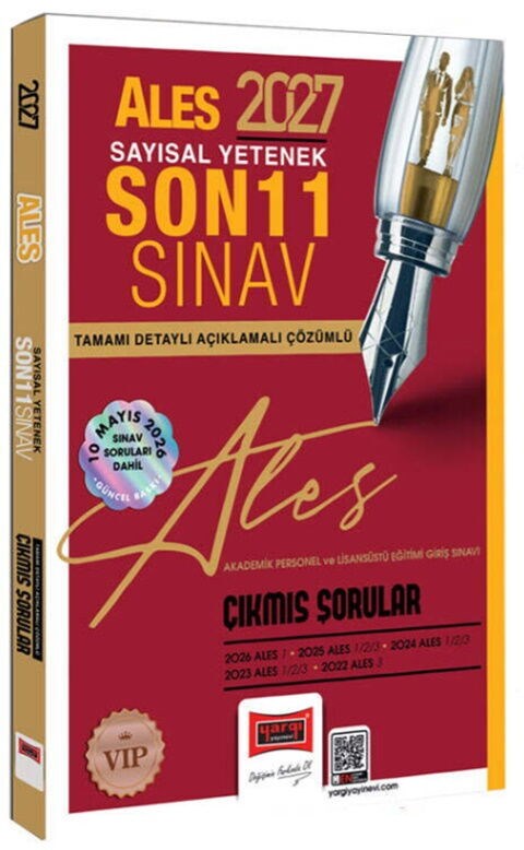 Yargı Yayınları 2027 ALES Sayısal Yetenek Son 11 Sınav Tamamı Çözümlü Çıkmış Sorular