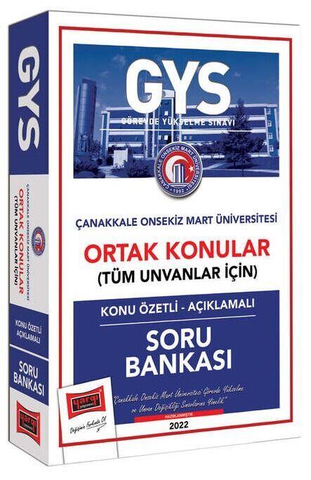 Yargı Yayınları Çanakkale Üniversitesi GYS Konu Özetli Açıklamalı Soru Bankası