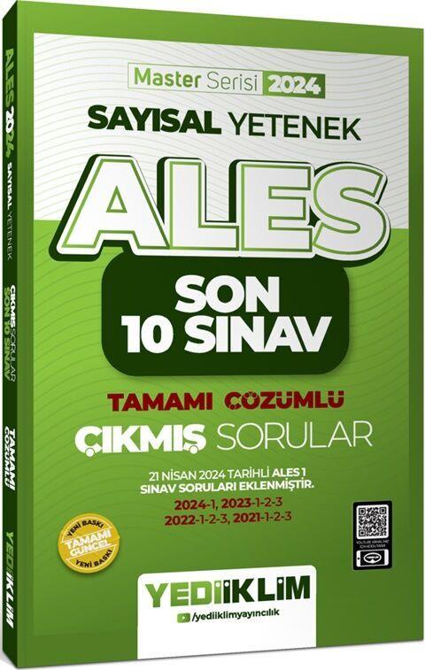 Yediiklim Yayınları 2024 ALES Sayısal Yetenek Son 10 Sınav Tamamı Çözümlü  Çıkmış Sorular