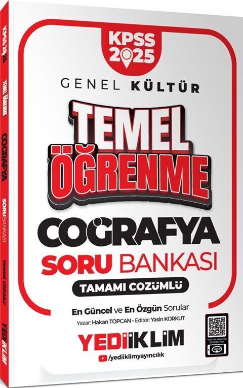 Yediiklim Yayınları 2025 KPSS Genel Kültür Coğrafya Temel Öğrenme Tamamı Çözümlü Soru Bankası