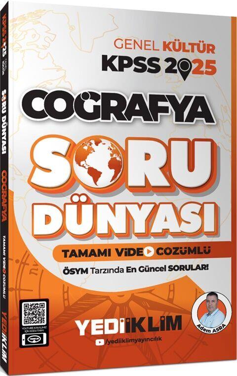 Yediiklim Yayınları 2025 KPSS Genel Kültür Coğrafya Tamamı Video Çözümlü Soru Dünyası
