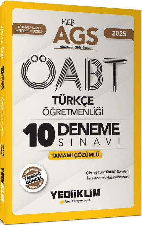 Yediiklim Yayınları 2025 MEB AGS ÖABT Türkçe Öğretmenliği Tamamı Çözümlü 10 Deneme Sınavı