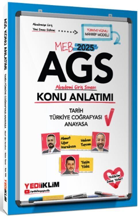 Yediiklim Yayınları MEB AGS Tarih Türkiye Coğrafyası ve Anayasa Konu Anlatımı
