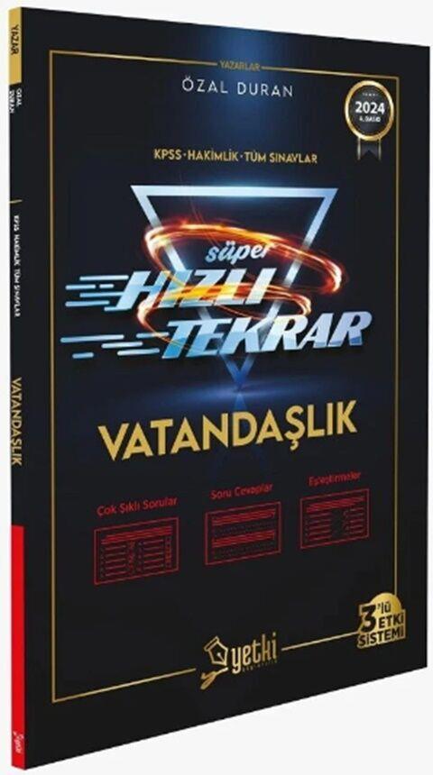 Yetki Yayınları 2024 KPSS Vatandaşlık Süper Hızlı Tekrar