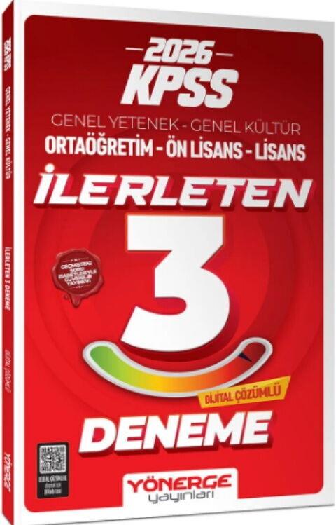 Yönerge Yayınları 2026 KPSS Genel Yetenek Genel Kültür İlerleten 3 Deneme