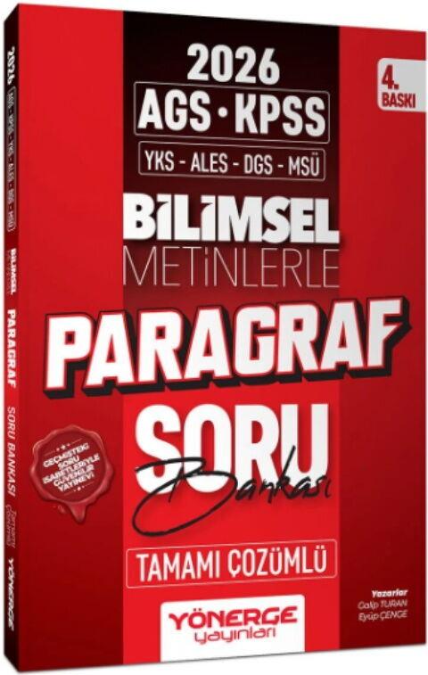 Yönerge Yayınları 2026 KPSS MEB AGS TYT ALES DGS MSÜ Bilimsel Metinlerle Paragraf Soru Bankası