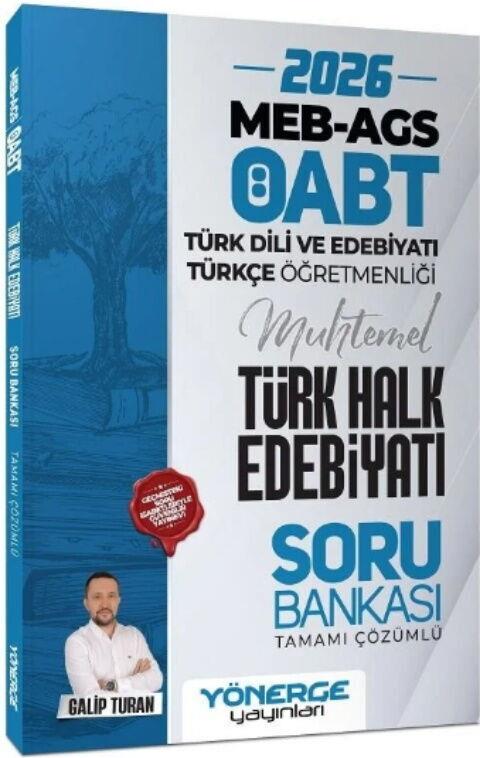 Yönerge Yayınları 2026 MEB AGS ÖABT Türk Dili Edebiyatı ve Türkçe Öğretmenliği Türk Halk Edebiyatı Soru Bankası