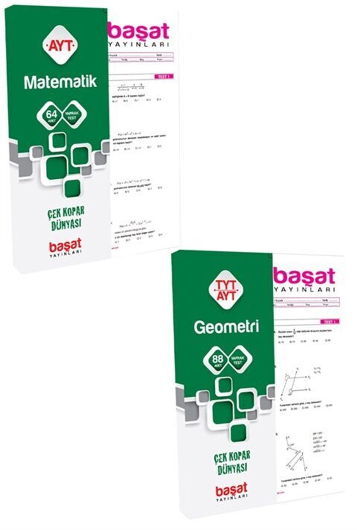 Başat Yayınları AYT Matematik Geometri Çek Kopar Yaprak Test Seti