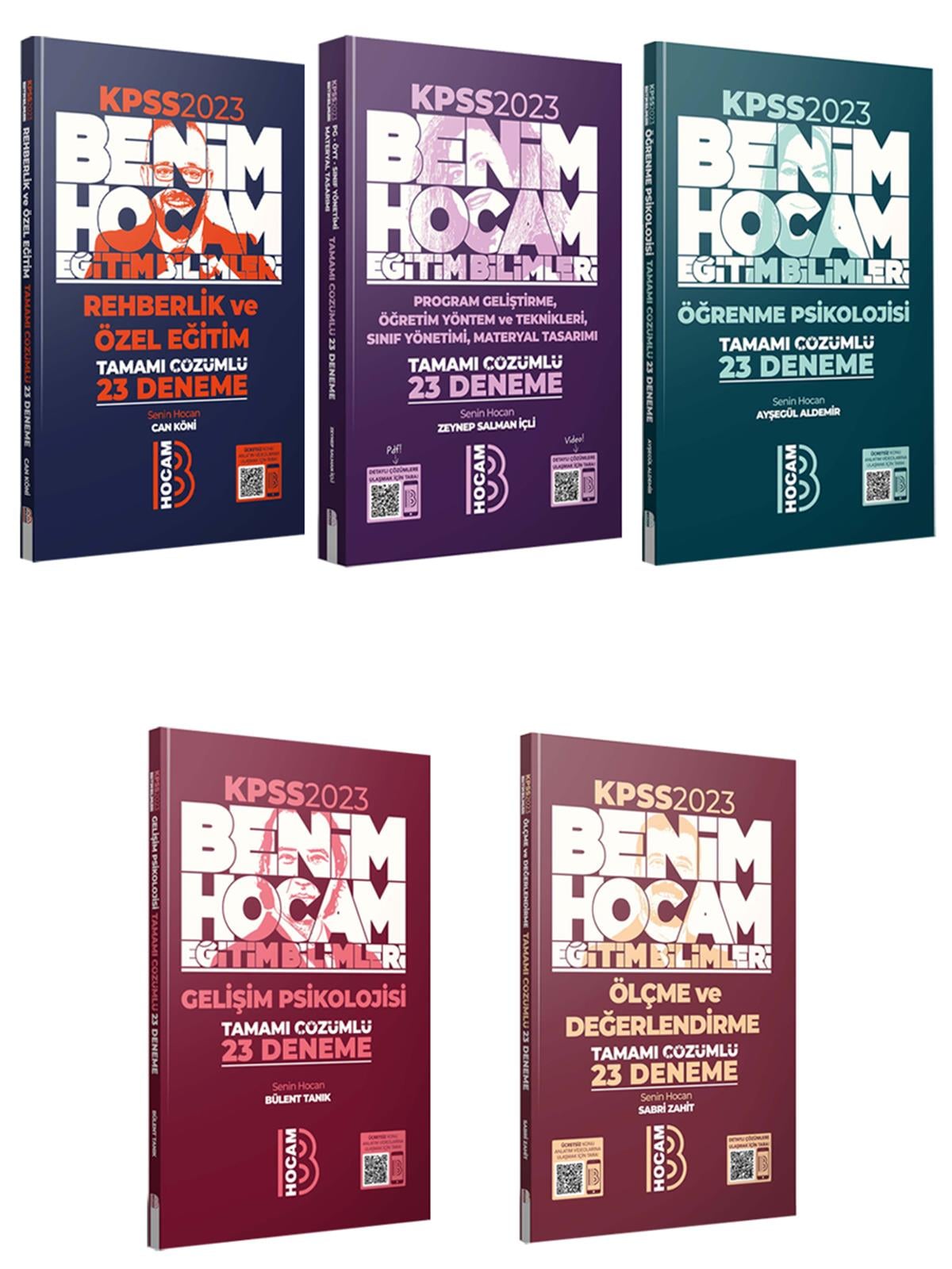 Benim Hocam 2023 KPSS Eğitim Bilimleri Tamamı Çözümlü 23 lü Deneme Seti 5 Kitap