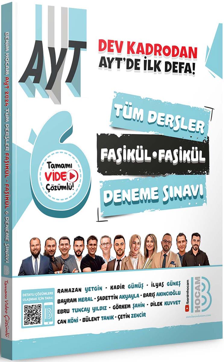 Benim Hocam 2024 AYT Tüm Dersler Tamamı Video Çözümlü Fasikül Fasikül 6 Deneme Sınavı