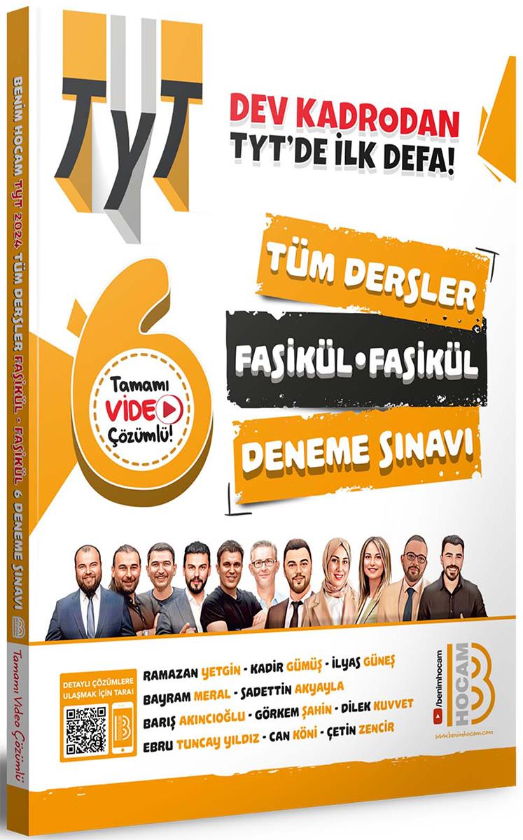 Benim Hocam 2024 TYT Tüm Dersler Tamamı Video Çözümlü Fasikül Fasikül Deneme Sınavı