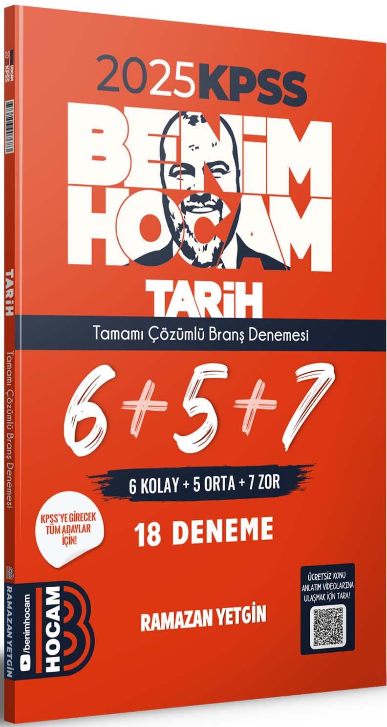 Benim Hocam 2025 KPSS Tarih Tamamı Çözümlü 6+5+7 Deneme