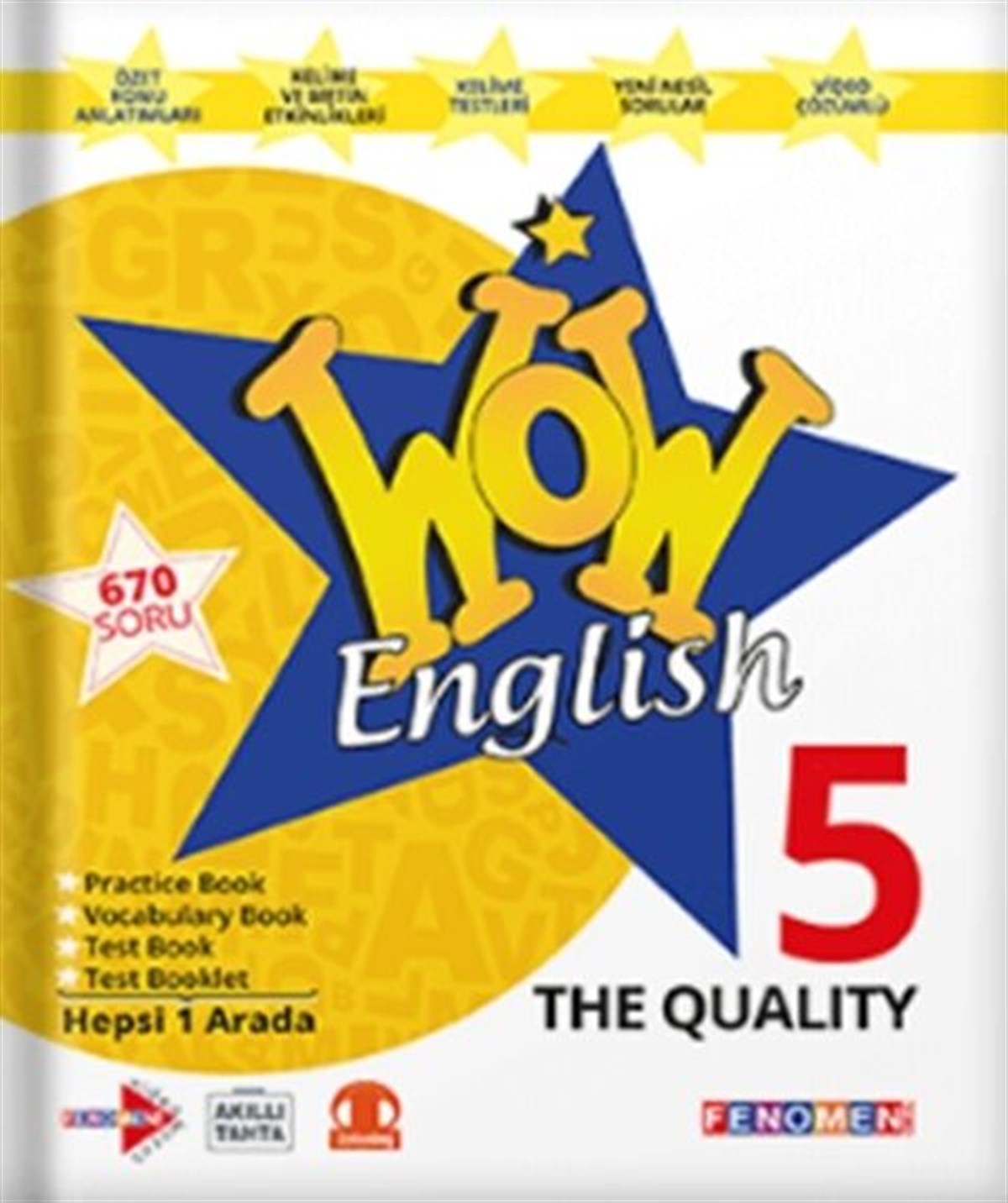 Fenomen Okul 5. Sınıf Wow English The Quality Practice Book Vocabulary Book Test Book