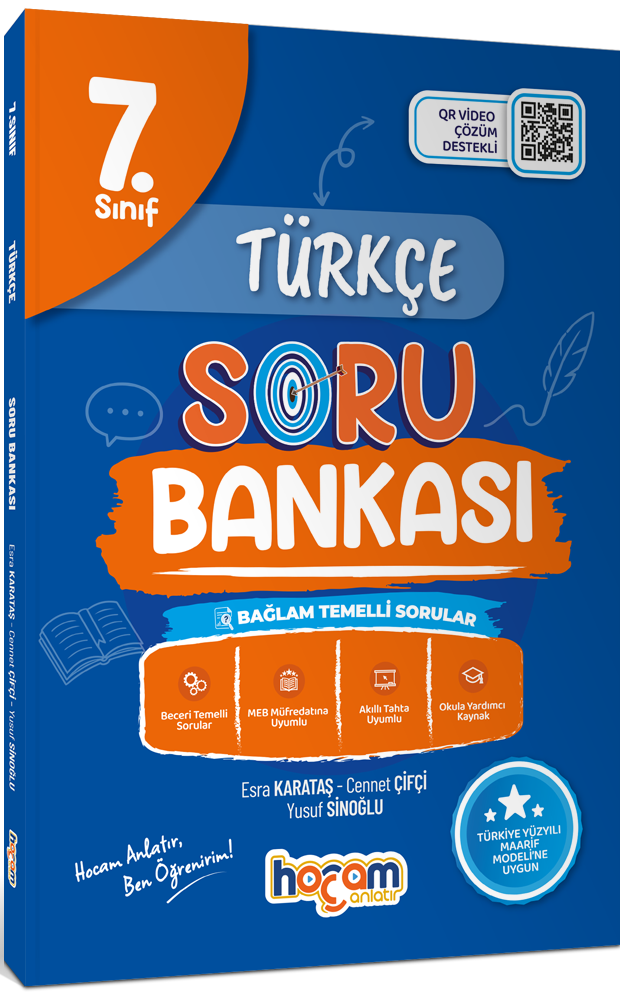 Hocam Anlatır 7. Sınıf Türkçe Tamamı Video Çözümlü Soru Bankası Maarif Model
