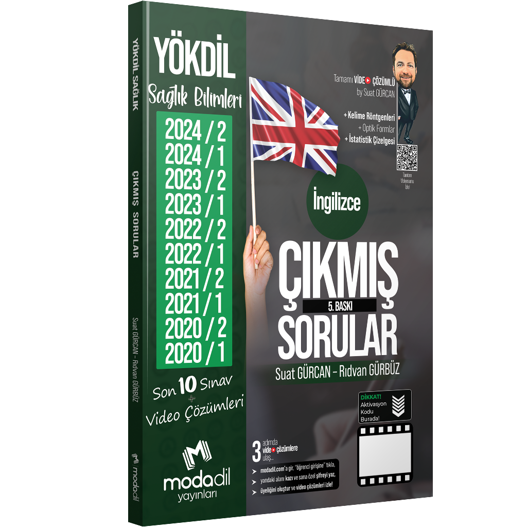 Modadil Yayınları YÖKDİL SAĞLIK Çıkmış Sorular Tamamı Video Çözümlü