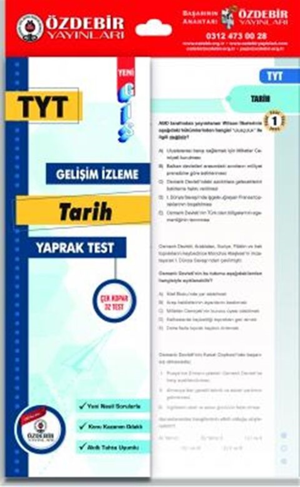 Özdebir Yayınları TYT Tarih GİS Yaprak Test