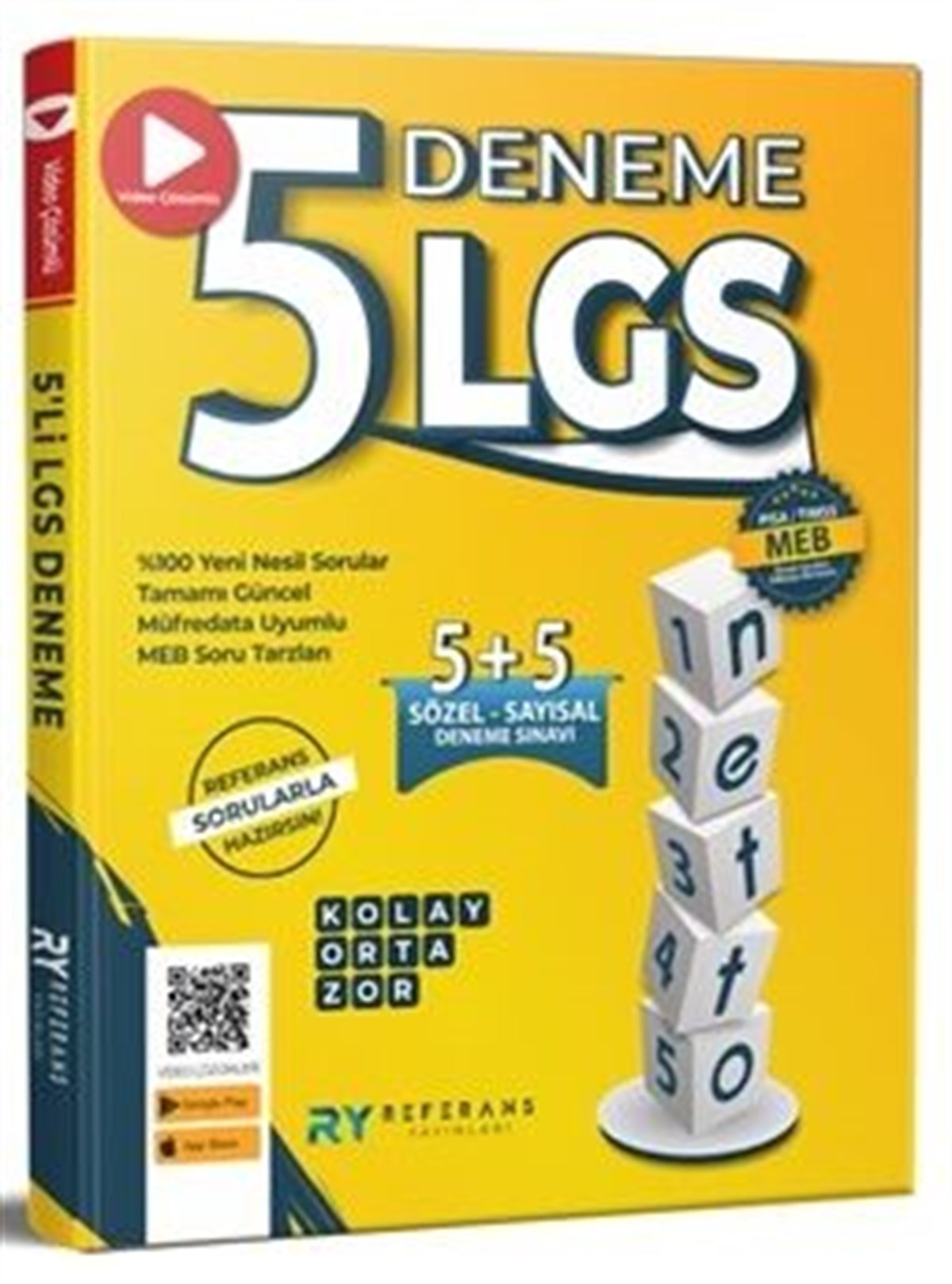 Referans Yayınları LGS NETTO Tüm Dersler Tamamı Video Çözümlü 5 Fasikül Genel Deneme Seti