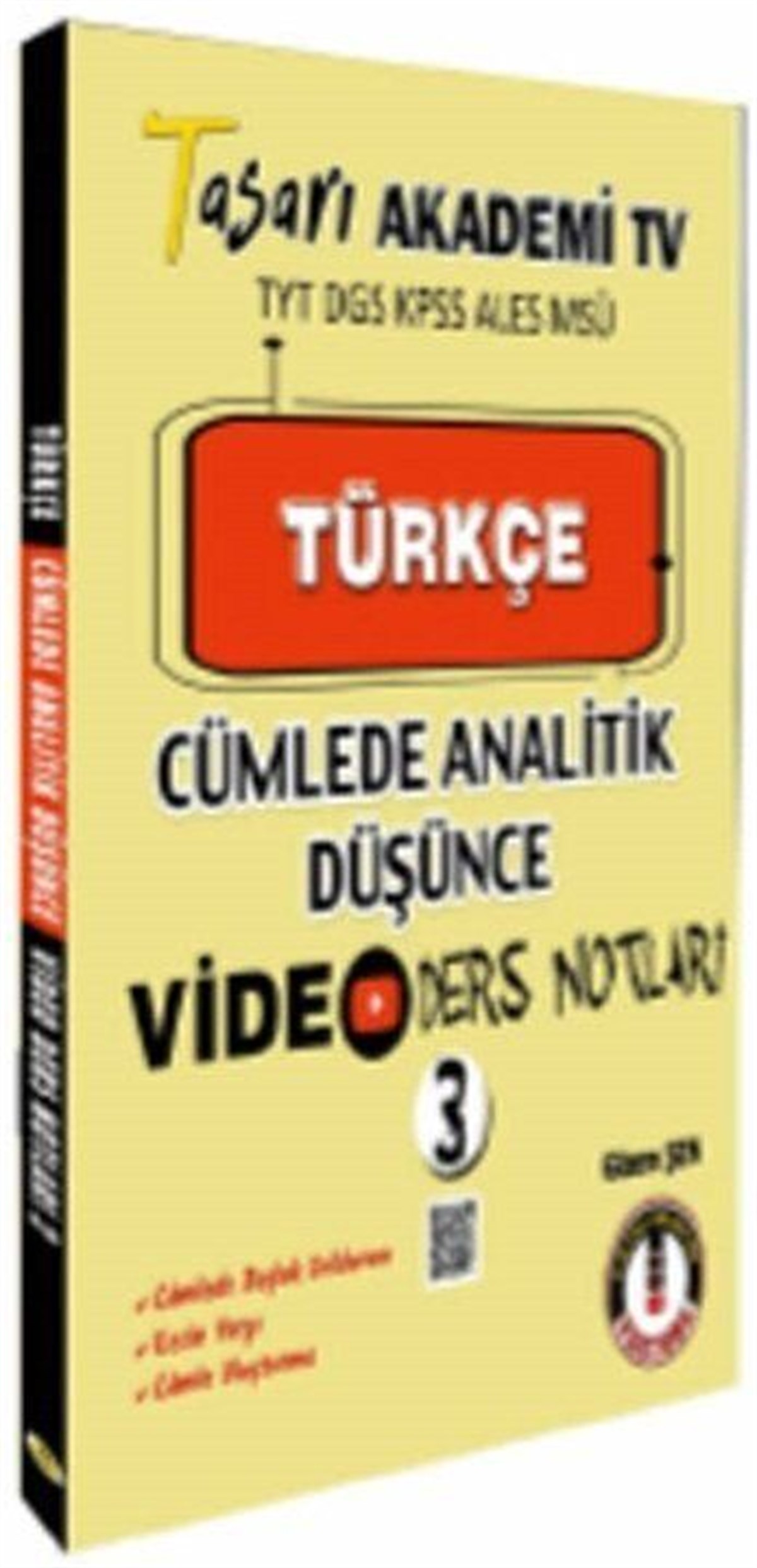 Tasarı Yayınları DGS Türkçe Cümlede Analitik Düşünce Video Ders Notları 3