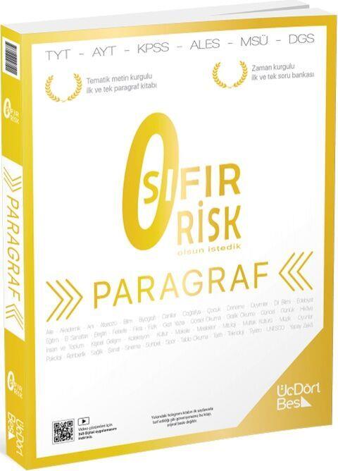 ÜçDörtBeş Yayınları Paragraf Sıfır Risk