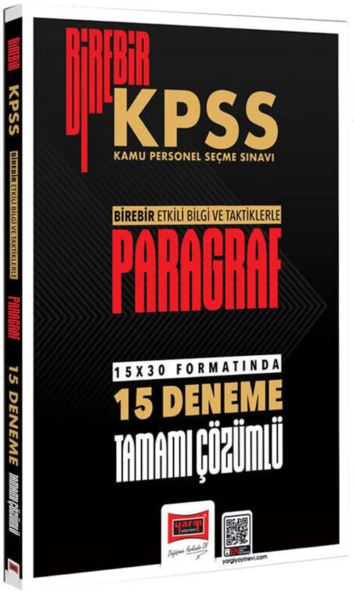 Yargı 2026 Birebir KPSS Paragraf Tamamı Çözümlü 15 Deneme Sınavı