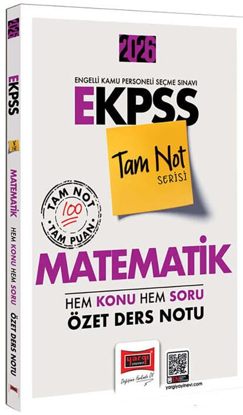 Yargı 2026 EKPSS Tam Not Serisi Matematik Hem Konu Hem Soru Özet Ders Notu
