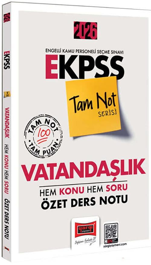 Yargı 2026 EKPSS Tam Not Serisi Vatandaşlık Hem Konu Hem Soru Özet Ders Notu