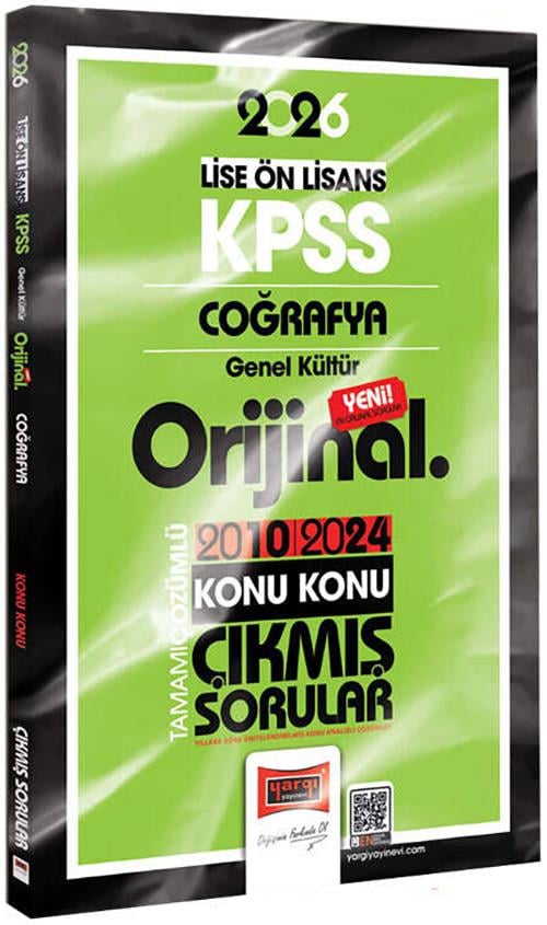 Yargı 2026 KPSS Lise Ön Lisans Coğrafya Orijinal 2010-2024 Konu Konu Çıkmış Sorular