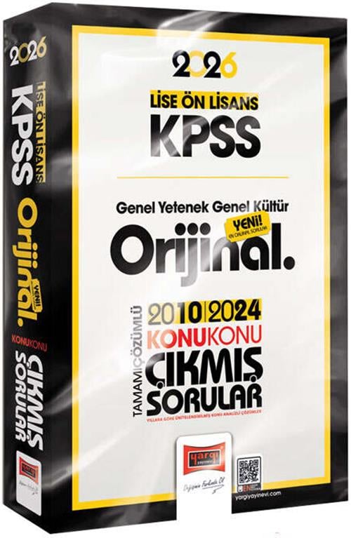 Yargı 2026 KPSS Lise Ön Lisans GK-GY Orijinal 2010-2024 Konu Konu Çıkmış Sorular