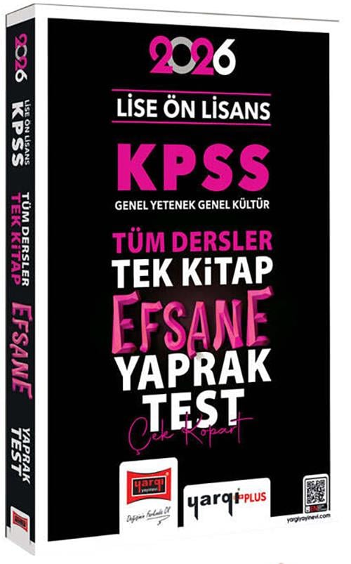 Yargı 2026 KPSS Lise Ön Lisans GK-GY Tüm Dersler Tek Kitap Efsane Çek Kopart Yaprak Test