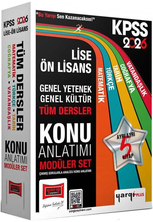 Yargı 2026 KPSS Lise Ön Lisans GK-GY Tüm Dersler Konu Anlatımı Modüler Set 5 Kitap