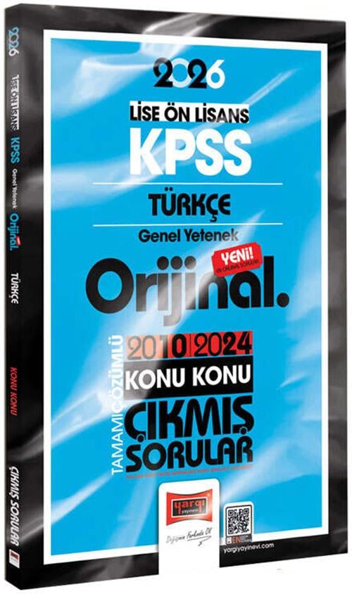 Yargı 2026 KPSS Lise Ön Lisans Türkçe Orijinal 2010-2024 Konu Konu Çıkmış Sorular