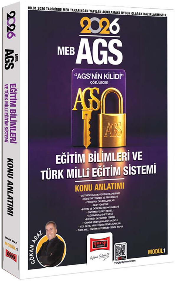 Yargı 2026 MEB AGS Anahtarı Eğitim Bilimleri ve Türk Milli Eğitim Sistemi Konu Anlatımı Modül 1