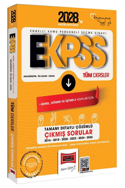 Yargı 2028 EKPSS Ortaöğretim Ön Lisans Lisans Tüm Dersler Genel Görme ve İşitme 2 Adaylar İçin Tamamı Detaylı Çözümlü 10 Yıl Çıkmış Sorular