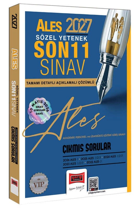 Yargı Yayınları 2027 ALES Sözel Yetenek Son 11 Sınav Tamamı Çözümlü Çıkmış Sorular