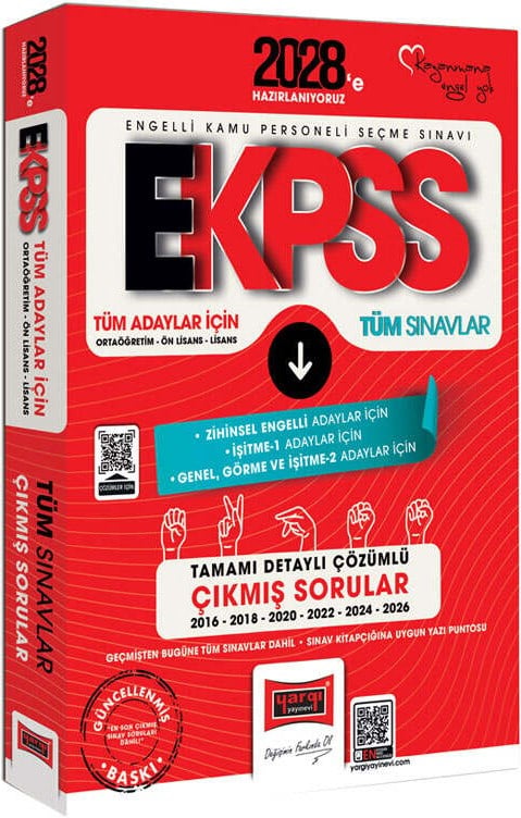Yargı Yayınları 2028 EKPSS Ortaöğretim Ön Lisans Lisans Tüm Dersler Tüm Adaylar İçin 10 Yıl Çıkmış Sorular