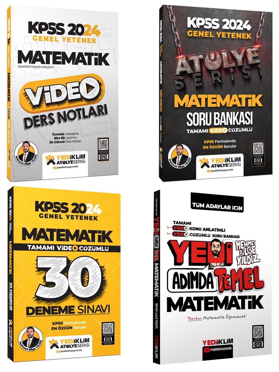 Yediiklim 2024 Kpss Atölye Serisi Matematik Konu+Soru+Deneme+Yedi Adımda Temel Matematik Soru Seti 4 Kitap