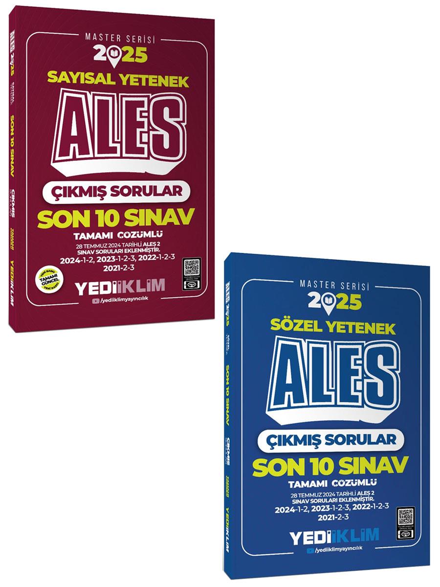 Yediiklim 2025 ALES Sayısal Sözel Yetenek Son 10 Sınav Tamamı Çözümlü Çıkmış Sorular Seti 2 Kitap