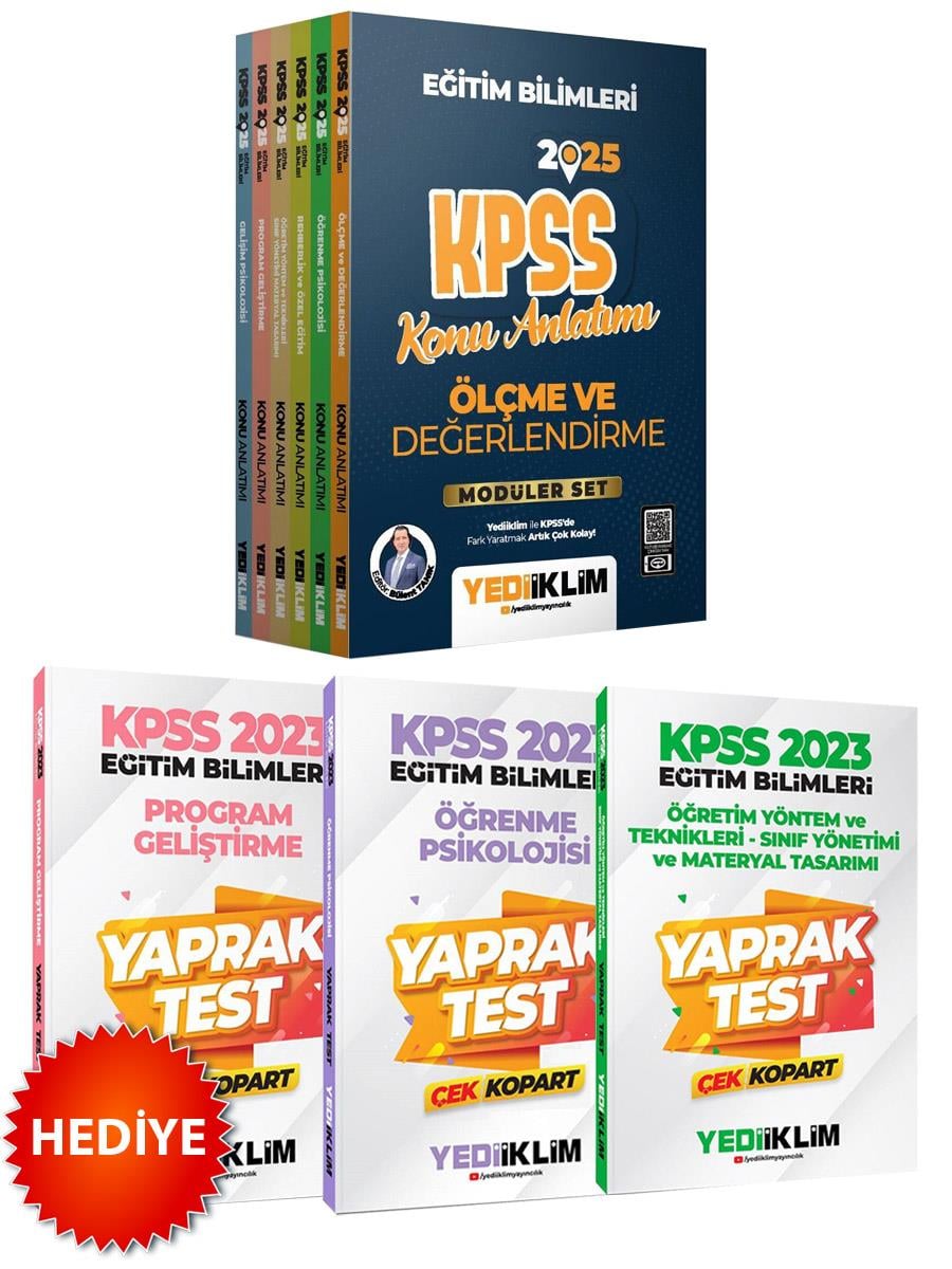 Yediiklim 2025 KPSS Eğitim Bilimleri Konu Anlatımlı Modüler Set ve ÖYT-Öğrenme Psikolojisi-PG Yaprak Test Hediye