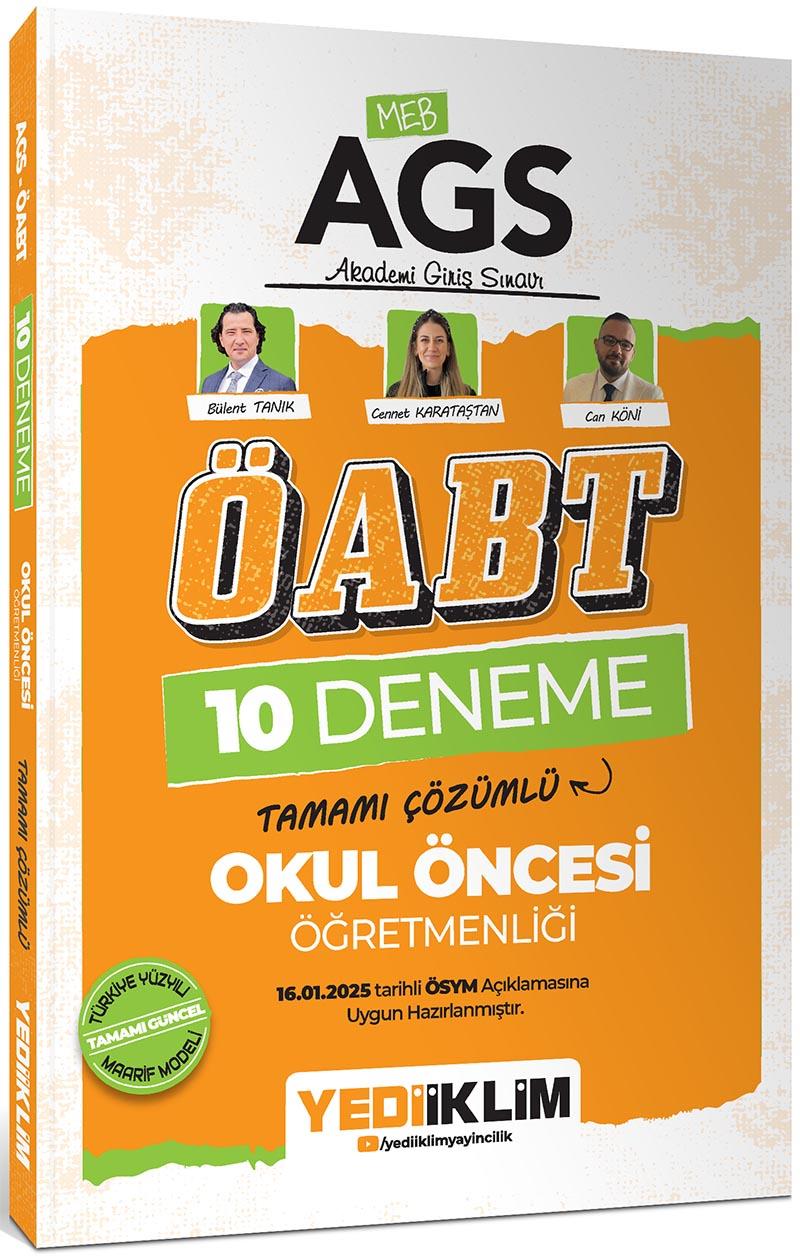 Yediiklim 2025 MEB AGS ÖABT Okul Öncesi Öğretmenliği Tamamı Çözümlü 10 Deneme
