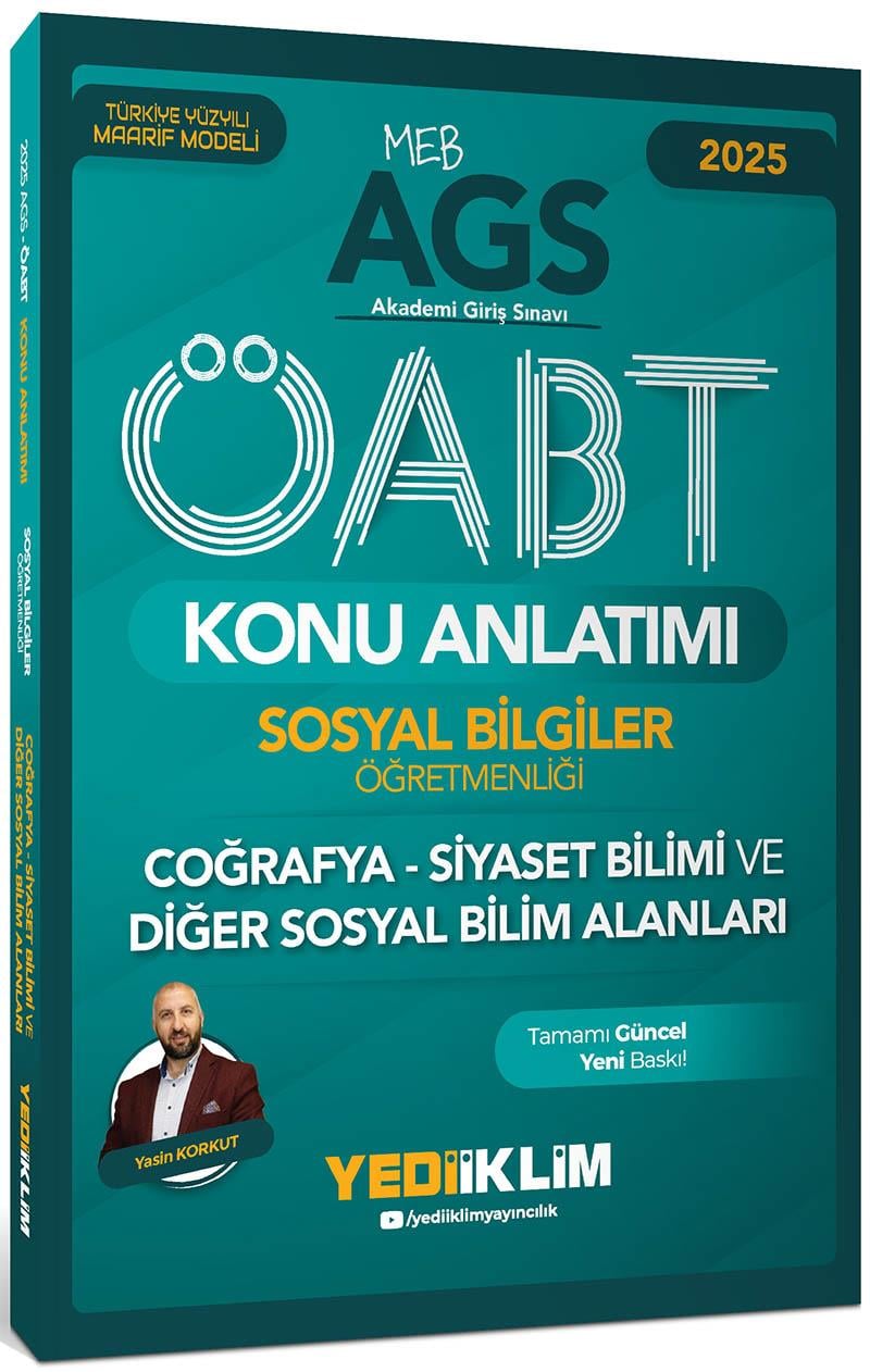 Yediiklim 2025 MEB AGS ÖABT Sosyal Bilgiler Öğretmenliği Coğrafya Siyaset Bilimi ve Diğer Sosyal Bilim Alanları Konu Anlatımı