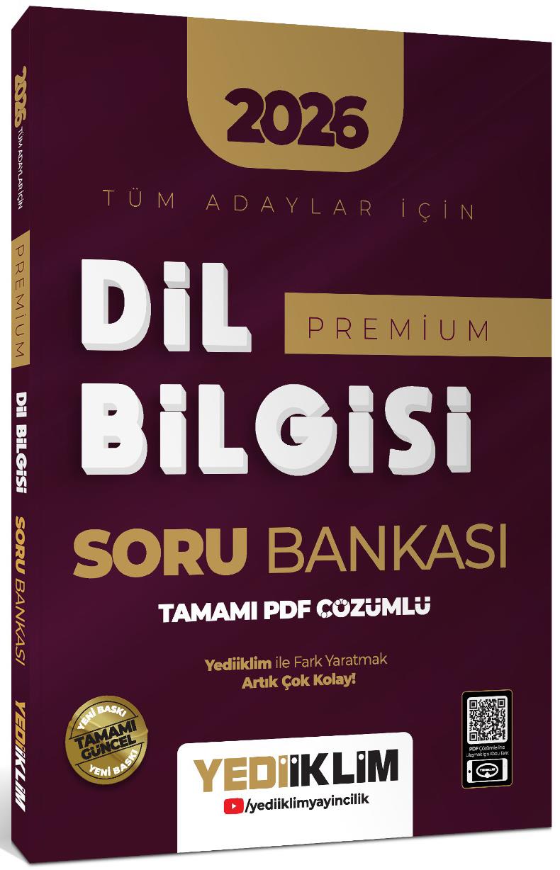 Yediiklim 2025 Tüm Adaylar İçin Dil Bilgisi Premium Serisi Tamamı PDF Çözümlü Soru Bankası