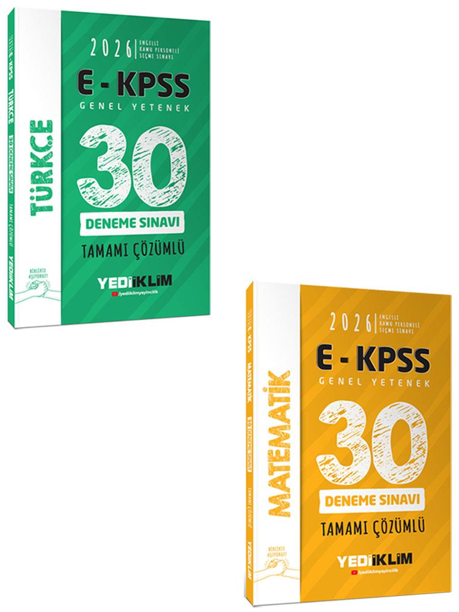 Yediiklim 2026 EKPSS Tüm Adaylar İçin Genel Yetenek Tamamı Çözümlü 30 Deneme Sınavı Seti 2 li