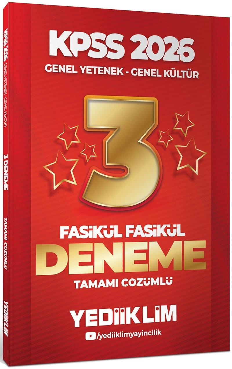 Yediiklim 2026 KPSS Genel Yetenek Genel Kültür Tamamı Çözümlü Fasikül Fasikül 3 Yıldız Deneme