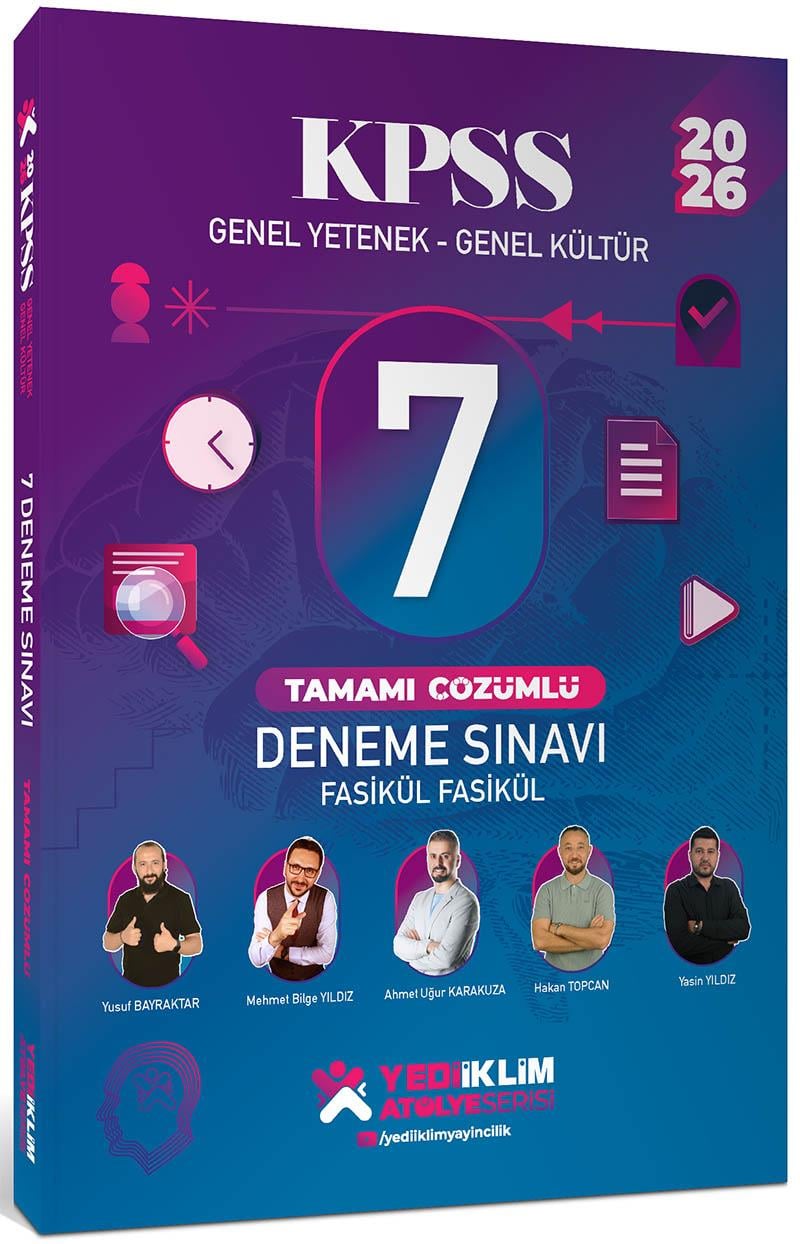 Yediiklim 2026 KPSS Genel Yetenek Genel Kültür Fasikül Fasikül 7 Deneme Sınavı Tamamı Çözümlü