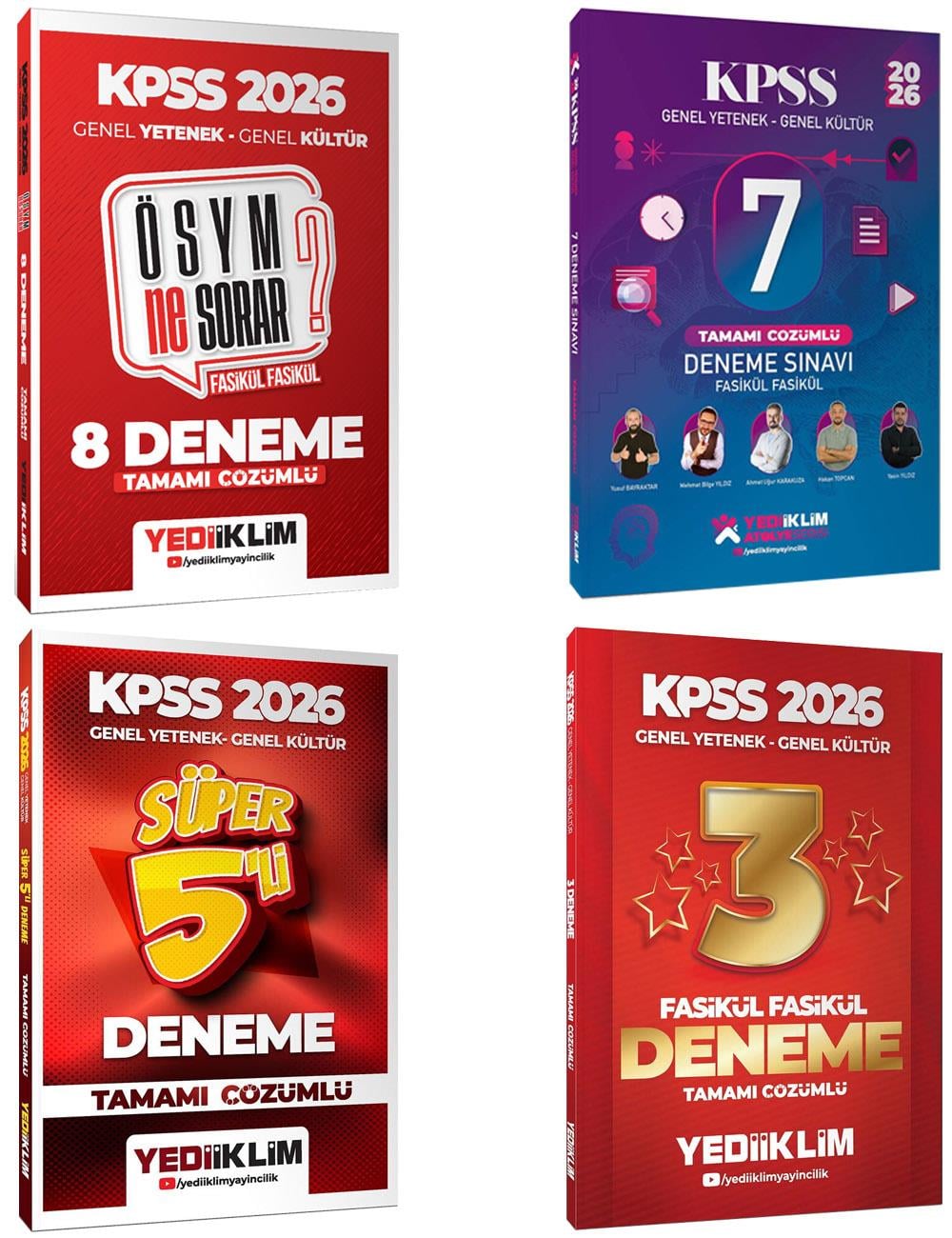 Yediiklim 2026 KPSS Lisans GY-GK Net Arttıran Deneme Seti 