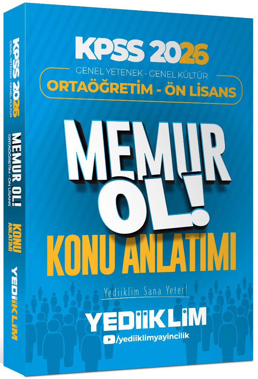 Yediiklim 2026 KPSS Ortaöğretim Ön Lisans Genel Yetenek Genel Kültür Memur Ol Konu Anlatımı
