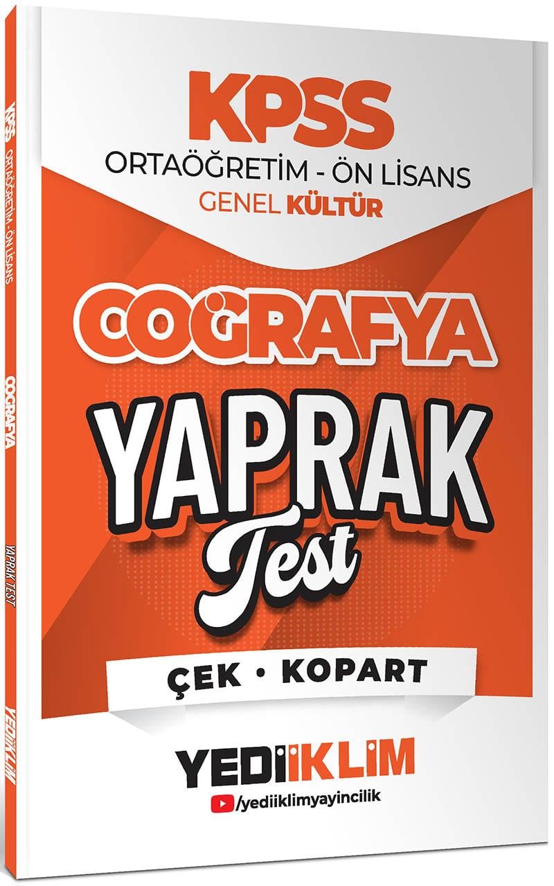 Yediiklim 2026 KPSS Ortaöğretim Ön Lisans Coğrafya Çek Kopart Yaprak Test