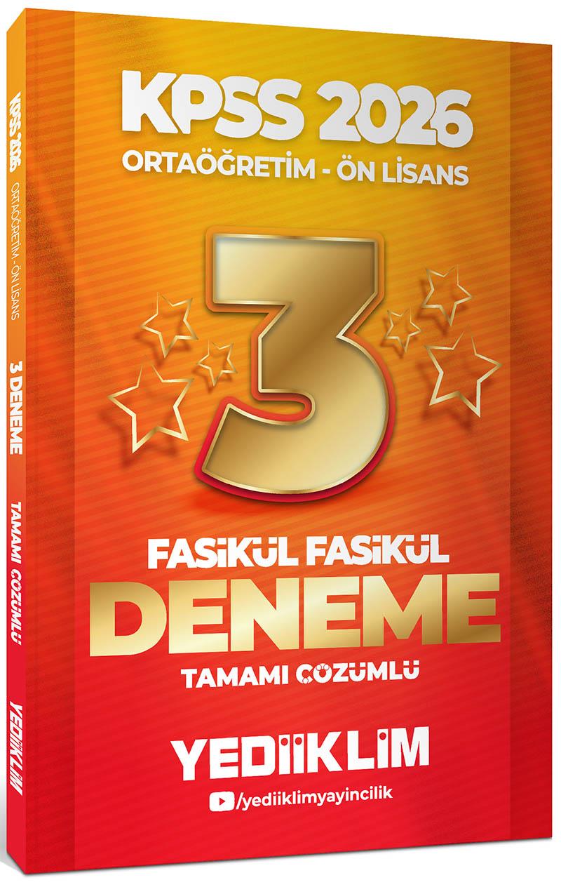Yediiklim 2026 KPSS Ortaöğretim Ön Lisans Genel Yetenek Genel Kültür Tamamı Çözümlü 3 Yıldız Fasikül Deneme